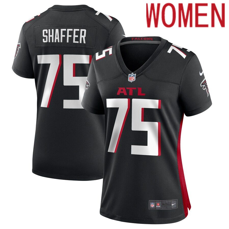 Women Atlanta Falcons 75 Justin Shaffer Nike Black Player Game NFL Jersey